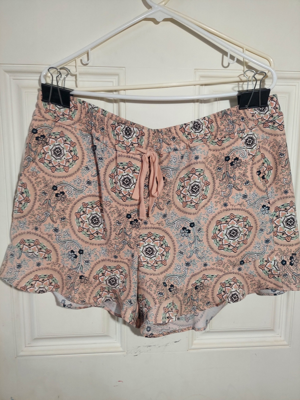 LOFT Peach and Mint Paisley Lounge Shorts